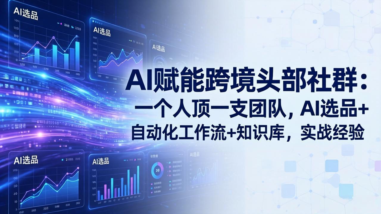 AI赋能跨境头部社群-更新6月：一个人顶一支团队，AI选品+自动化工作流+知识库，实战经验-卿云社