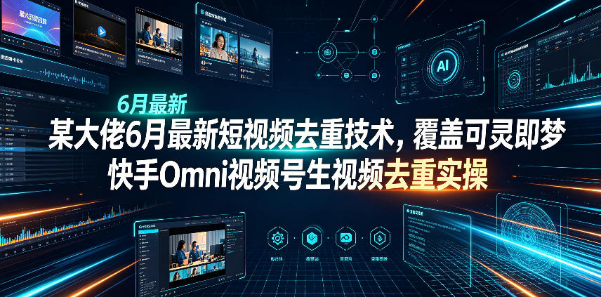 某大佬6月最新短视频去重技术，覆盖可灵即梦快手Omni视频号生视频去重实操-卿云社