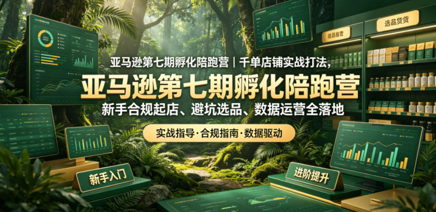 亚马逊第七期孵化陪跑营｜千单店铺实战打法，新手合规起店、避坑选品、数据运营全落地(更新0625)-卿云社