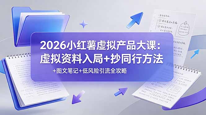 2026小红薯虚拟产品大课：虚拟资料入局+抄同行方法+图文笔记+低风险引流全攻略-卿云社