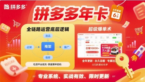 拼多多年卡，拼多多全链路运营底层逻辑，超级爆单术【更新26年6月】-卿云社