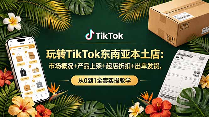 玩转TikTok东南亚本土店：市场概况+产品上架+起店折扣+出单发货，从0到1全套实操教学-卿云社