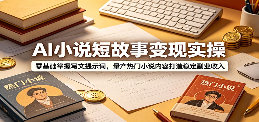 AI小说短故事变现实操：零基础掌握写文提示词，量产热门小说内容打造稳定副业收入-卿云社
