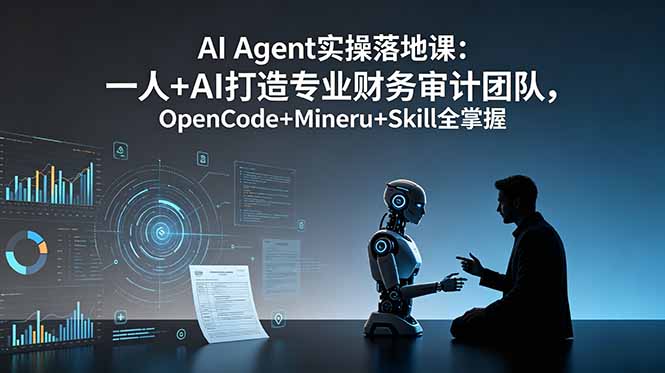 AI Agent实操落地课：一人+AI打造专业财务审计团队，OpenCode+Mineru+Skill全掌握-卿云社
