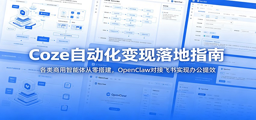 Coze自动化变现落地指南：各类商用智能体从零搭建，OpenClaw对接飞书实现办公提效-卿云社