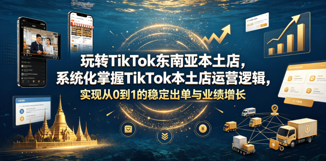 玩转TikTok东南亚本土店，系统化掌握TikTok本土店运营逻辑，实现从0到1的稳定出单与业绩增长-卿云社