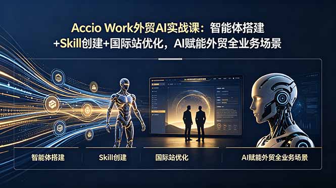 Accio Work外贸AI实战课：智能体搭建+Skill创建+国际站优化，AI赋能外贸全业务场景-卿云社