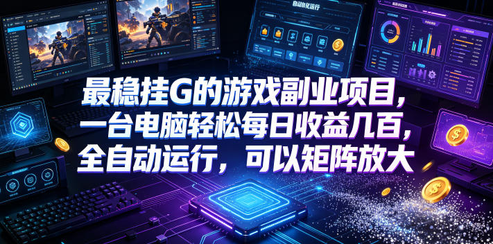 最稳挂G的游戏副业项目，一台电脑轻松每日收益几百，全自动运行，可以矩阵放大【揭秘】-卿云社