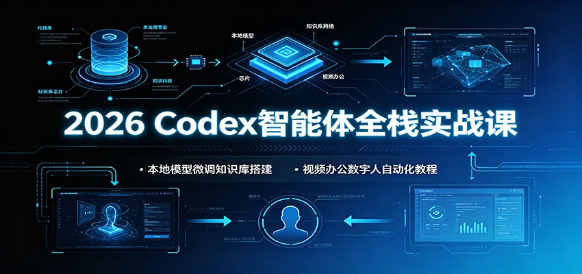 2026 Codex智能体全栈实战课：本地模型微调知识库搭建，视频办公数字人自动化教程-卿云社