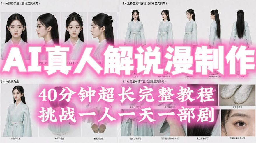 2026年AI真人解说漫剧自动批量化制作教程，40分钟超长完整，自动批量化制作，挑战一人一天一部剧！-卿云社