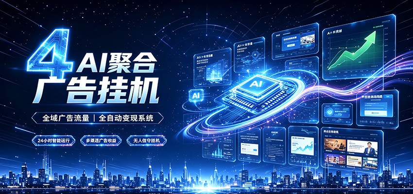 全域广告流量聚合，AI无人挂机稳赚佣金，打造长期稳定被动收入副业-卿云社