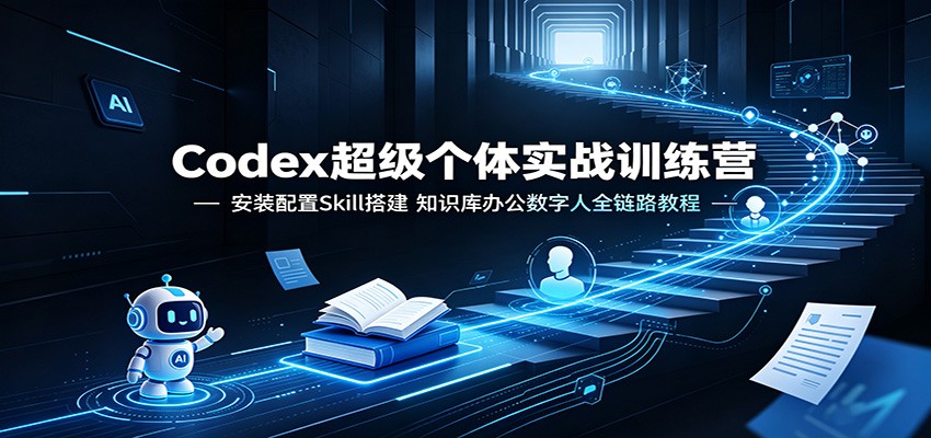 Codex超级个体实战训练营:安装配置Skill搭建,知识库办公数字人全链路教程-卿云社