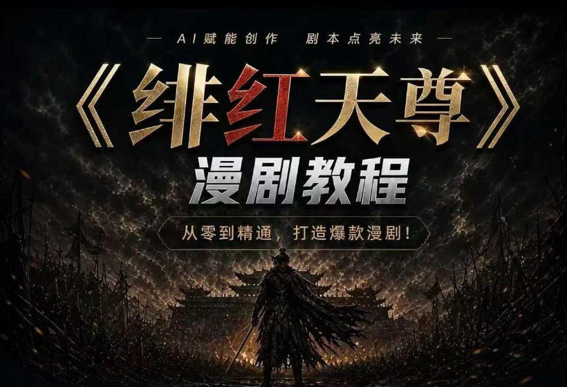 绯红天尊AI漫剧系统教程｜从零入门到精通，工具运用+剧本创作+爆款逻辑+提示词素材+镜头剪辑，全套爆款漫剧落地实战课-卿云社