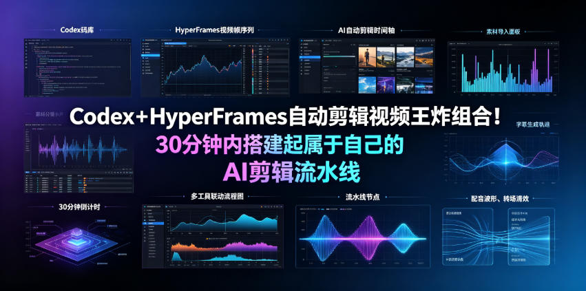 Codex＋HyperFrames自动剪辑视频王炸组合！30分钟内搭建起属于自己的AI剪辑流水线(完整版实操教程手册)-卿云社
