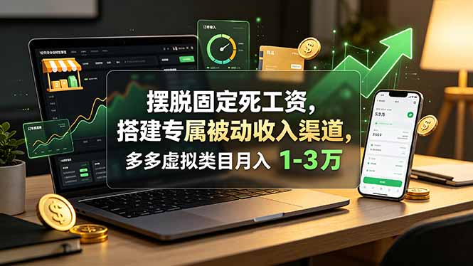 摆脱固定死工资，搭建专属被动收入渠道，多多虚拟类目月入 1-3 万-卿云社
