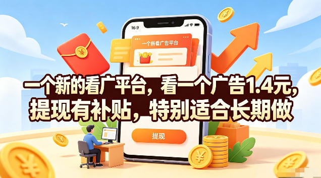 一个新的看广平台，看一个广告1.4元，提现有补贴，特别适合长期做【揭秘】-卿云社