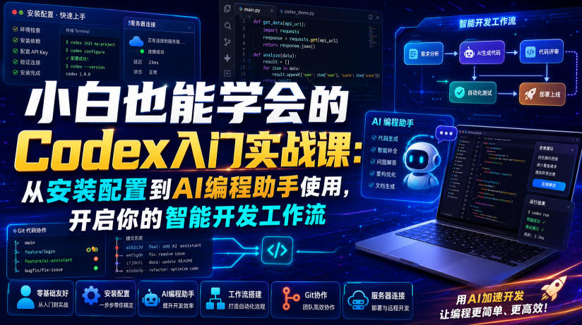 小白也能学会的Codex入门实战课：从安装配置到AI编程助手使用，开启你的智能开发工作流-卿云社