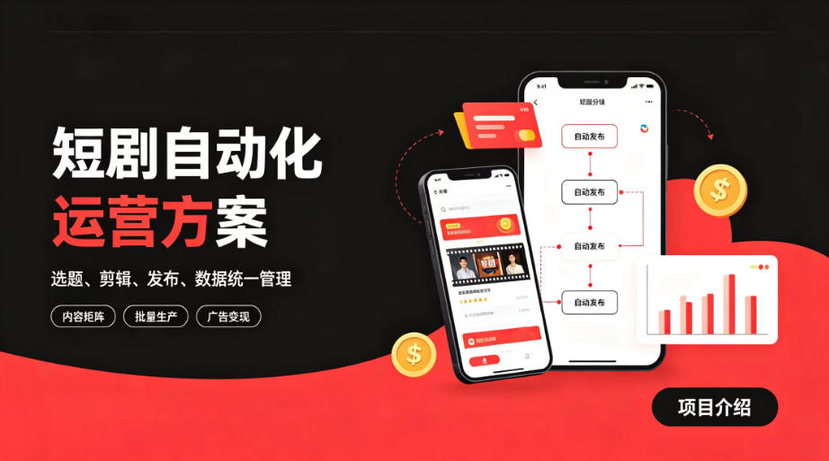快手全自动短剧矩阵项目｜自动化分发，流量持续变现【揭秘】-卿云社