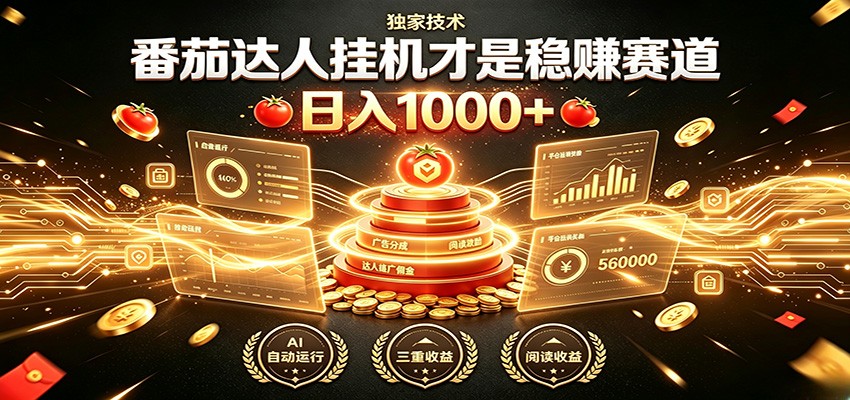 别再瞎找副业！番茄达人挂机才是稳赚赛道 日入1000+-卿云社