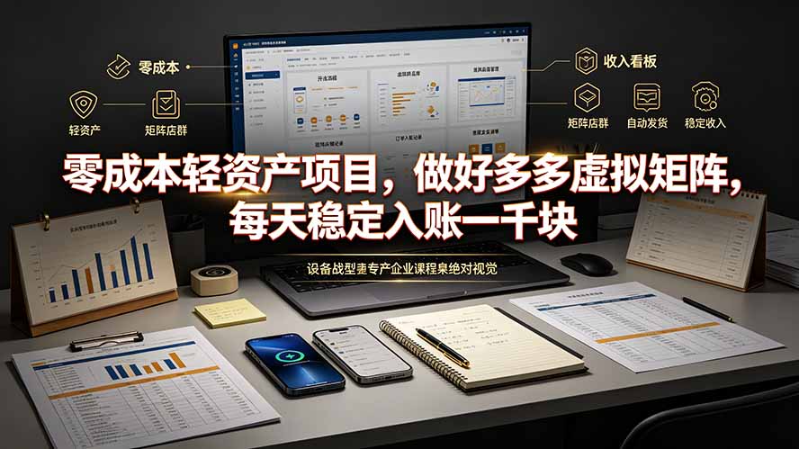 零成本轻资产项目，做好多多虚拟矩阵，每天稳定入账一千块-卿云社