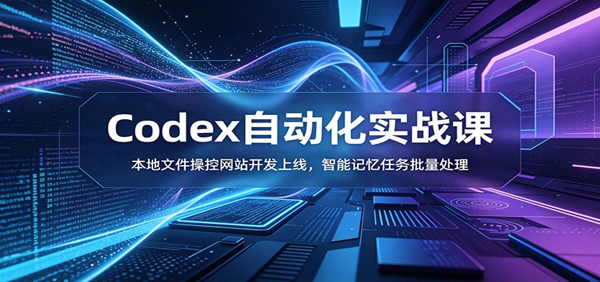 Codex自动化实战课：本地文件操控网站开发上线，智能记忆任务批量处理-卿云社