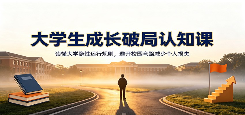 大学生成长破局认知课：读懂大学隐性运行规则，避开校园弯路减少个人损失-卿云社