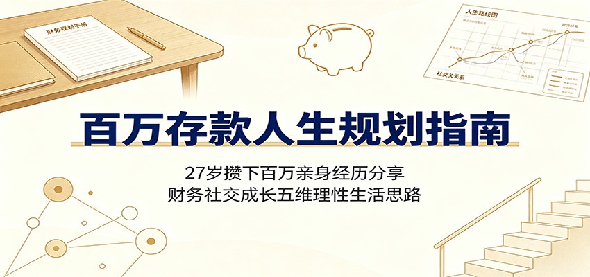 百万存款人生规划指南:27岁攒下百万亲身经历分享,财务社交成长五维理性生活思路-卿云社