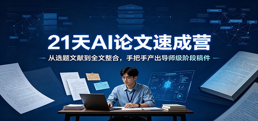 21天AI论文速成营：从选题文献到全文整合，手把手产出导师级阶段稿件-卿云社