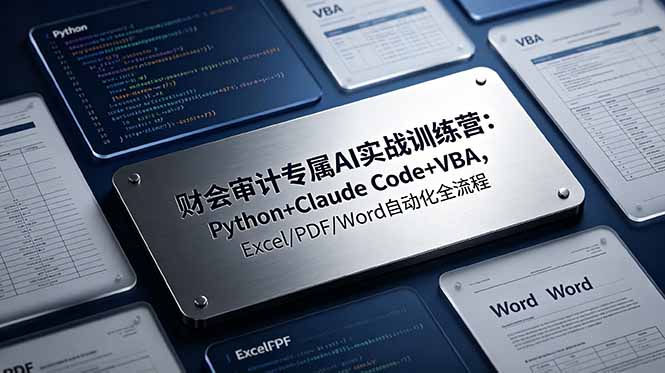 财会审计专属 AI实战训练营-更新：Python+Claude Code+VBA，Excel/PDF/Word自动化全流程-卿云社