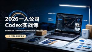 2026一人公司Codex实战课◆智能体技能封装｜即梦API视频｜电商视觉PPT自动化全套实操教学-卿云社