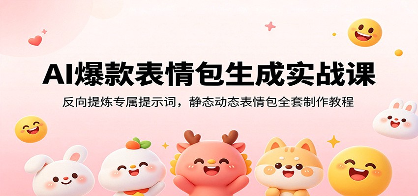 AI爆款表情包生成实战课:反向提炼专属提示词,静态动态表情包全套制作教程-卿云社