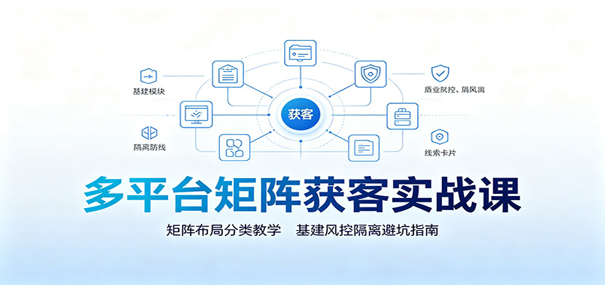多平台矩阵获客实战课：矩阵布局分类教学，基建风控隔离避坑指南-卿云社