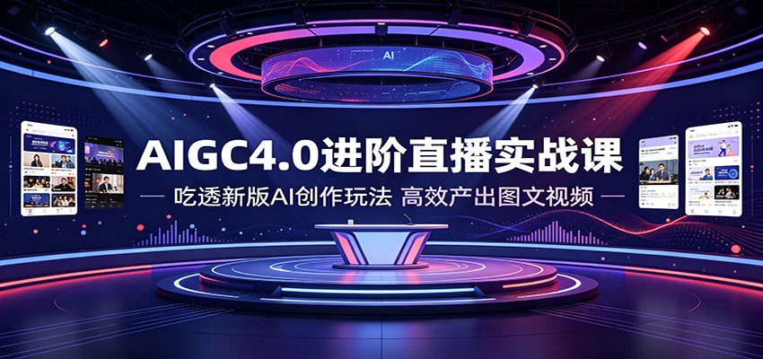 AIGC4.0进阶直播实战课：吃透新版AI创作玩法，高效产出图文视频-卿云社