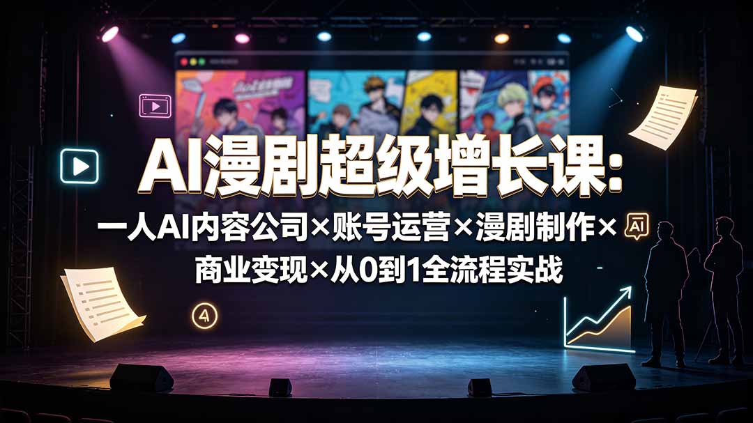 AI漫剧超级增长课：一人AI内容公司×账号运营×漫剧制作×商业变现×从0到1全流程实战-卿云社