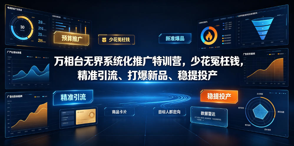 万相台无界系统化推广特训营VI0.0,少花冤枉钱,精准引流、打爆新品、稳提投产(全程录音+字幕)-卿云社