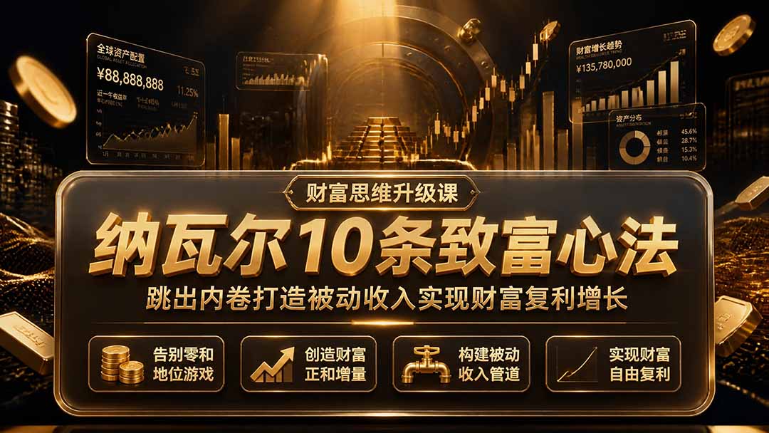 付费文章：纳瓦尔10条致富心法，跳出内卷打造被动收入实现财富复利增长-卿云社