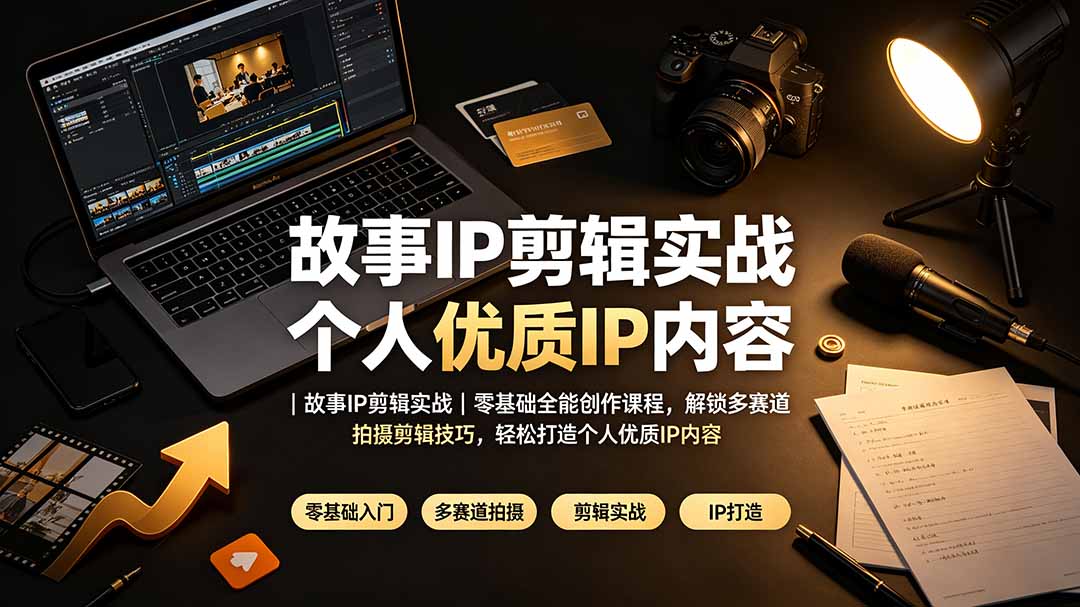 故事IP剪辑实战｜零基础全能创作课程，解锁多赛道拍摄剪辑技巧，轻松打造个人优质IP内容-卿云社