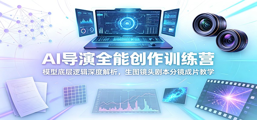 AI导演全能创作训练营：模型底层逻辑深度解析，生图镜头剧本分镜成片教学-卿云社