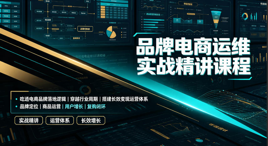 品牌电商运维实战精讲课程|吃透电商品牌落地逻辑、穿越行业周期、搭建长效变现运营体系-卿云社