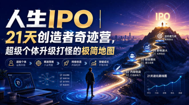 人生IPO︱21天创造者奇迹营,超级个体升级打怪的极简地图-卿云社