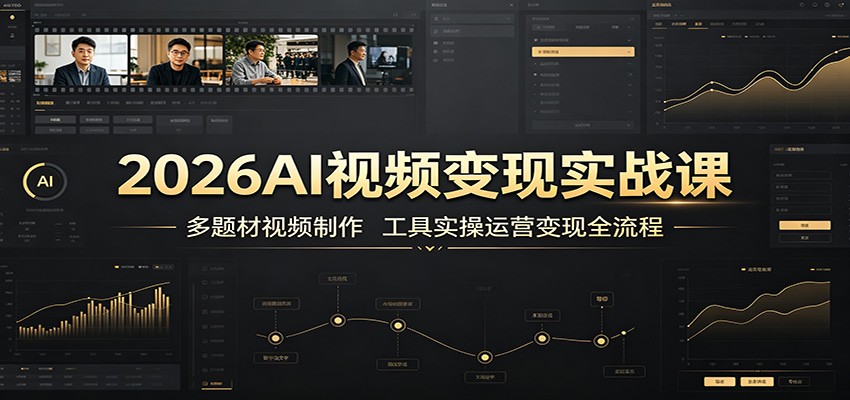 2026AI视频变现实战课：多题材视频制作，工具实操运营变现全流程-卿云社