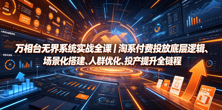 万相台无界系统实战全课｜淘系付费投放底层逻辑、场景化搭建、人群优化、投产提升全链路运营教程-卿云社