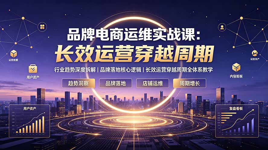 品牌电商运维实战课：行业趋势深度拆解｜品牌落地核心逻辑｜长效运营穿越周期全体系教学-卿云社