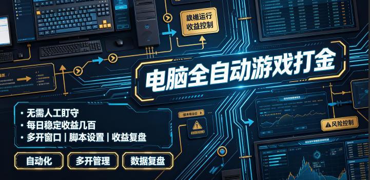 电脑全自动游戏打金，无需人工盯守，每日稳定收益几百！【揭秘】-卿云社