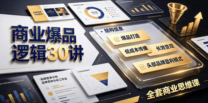 商业爆品逻辑30讲｜拆解各行各业头部品牌盈利模式，吃透爆品打造、低成本传播、长效变现全套商业思维课-卿云社