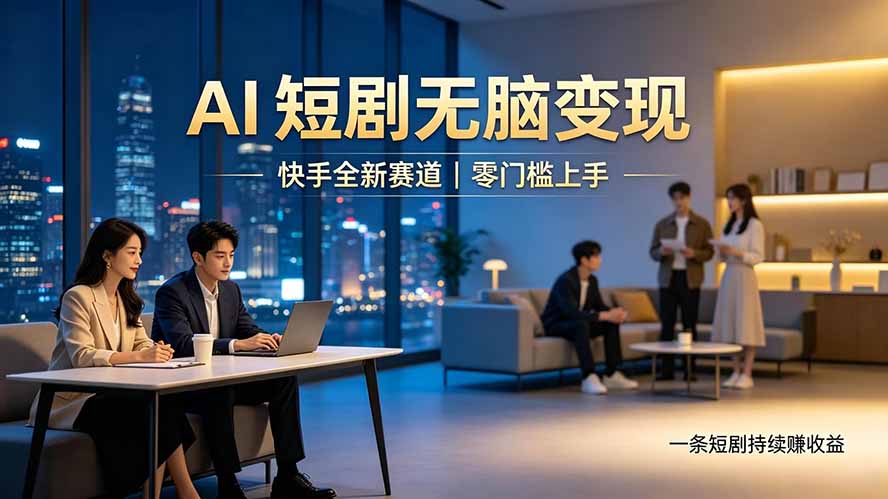 别乱找副业了，快手 AI 短剧零门槛长久被动增收-卿云社
