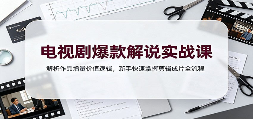 电视剧爆款解说实战课：解析作品增量价值逻辑，新手快速掌握剪辑成片全流程-卿云社