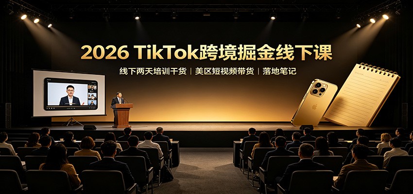 2026 TikTok跨境掘金线下课：线下两天培训干货，美区短视频带货落地笔记-卿云社