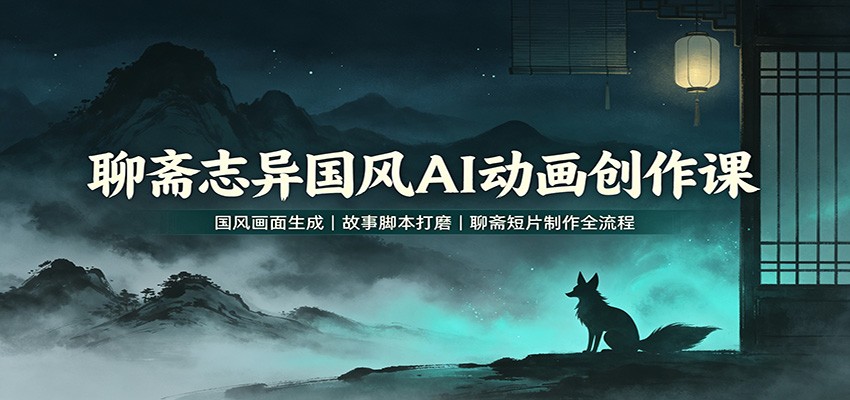 聊斋志异国风AI动画创作课：国风画面生成，故事脚本打磨，聊斋短片制作全流程-卿云社
