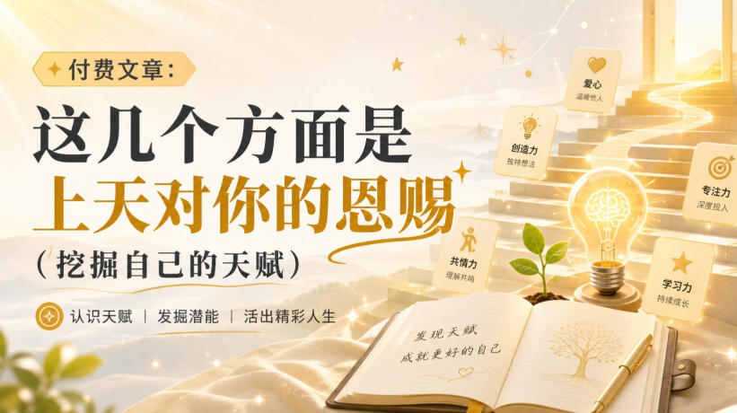 付费文章：这几个方面是上天对你的恩赐(挖掘自己的天赋)-卿云社